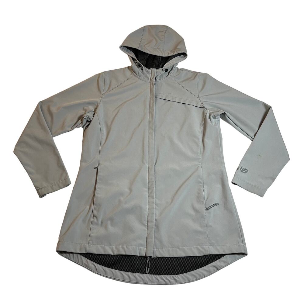 New Balance Women's Soft Shell Zip Up Jacket with Hood Size Large **FLAWED**